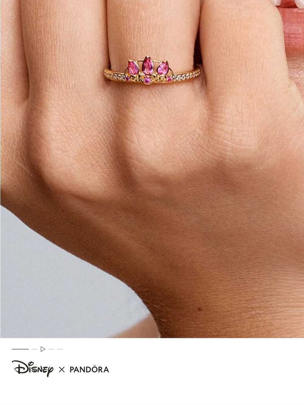 Pandora Disney Princess Rapunzel Tiara ring  in Gold - Picture 2 of 2